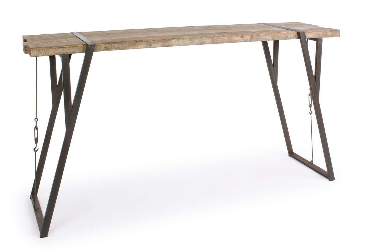 Blocks bárasztal, bizzotto, 200 x 54 x 110 cm, fenyőfa/acél