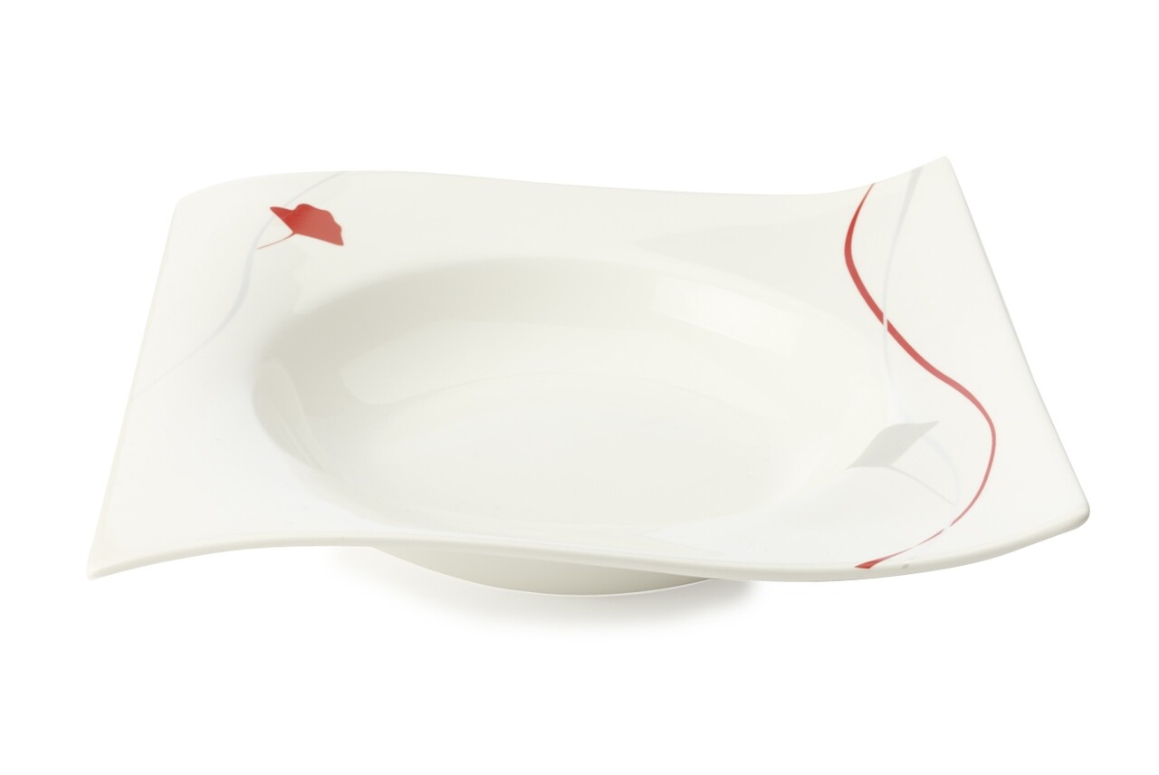 Passion mélytányér, Maxwell & Williams, 22 x 22 cm, porcelán, fehér/piros