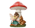 Elf under mushroom Dísz, Decoris, 29.5x26.5x40 cm, polimagnézium, színes