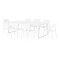 Belluno/Golf 8 db Szék + asztal , L.240 l.100 H.75 cm, fehér