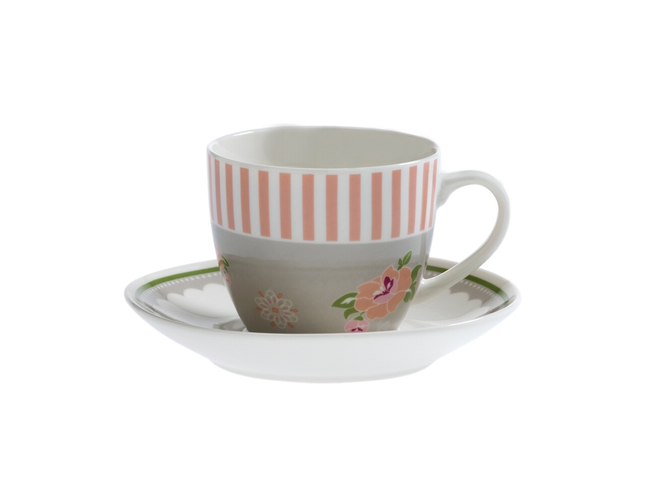 2 Db-os Csésze Készlet Teáslappal, Bazsarózsa, Brandani, 150 Ml, Porcelán