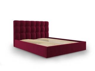 Nerin Burgundy Kárpitozott ágy felnyitható ágyráccsal és tárolóládával, Mazzini Sofas, 160x200 cm, bársony, bordó