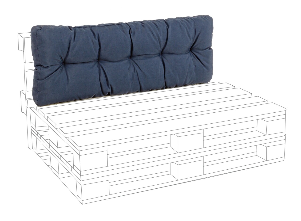 Poly230 Hátpárna raklapokból készült bútorokhoz, Bizzotto, 120 x 45 x 10 cm, poliészter, kék