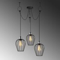 Opviq csillár, Tel - 6686, 20x100x130 cm, 3 x E27, 100 W, fekete