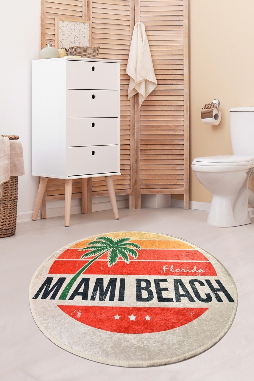 Miami Fürdőszobai szőnyeg, Chilai, Ø100 cm, színes