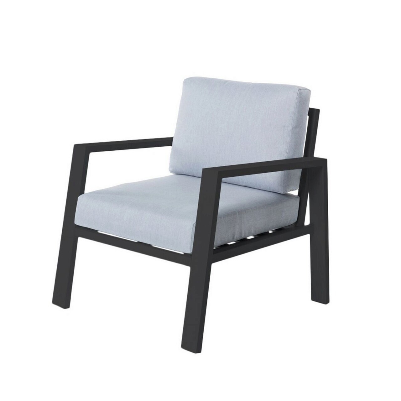 BigBuy Home Thais Kerti fotel, 73.2 x 74.8 x 73.3 cm, alumínium/poliészter, grafitszürke