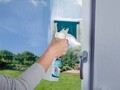 2 az 1-ben ablaktisztító spray ablaktisztítóhoz, Leifheit, műanyag / mikroszálas