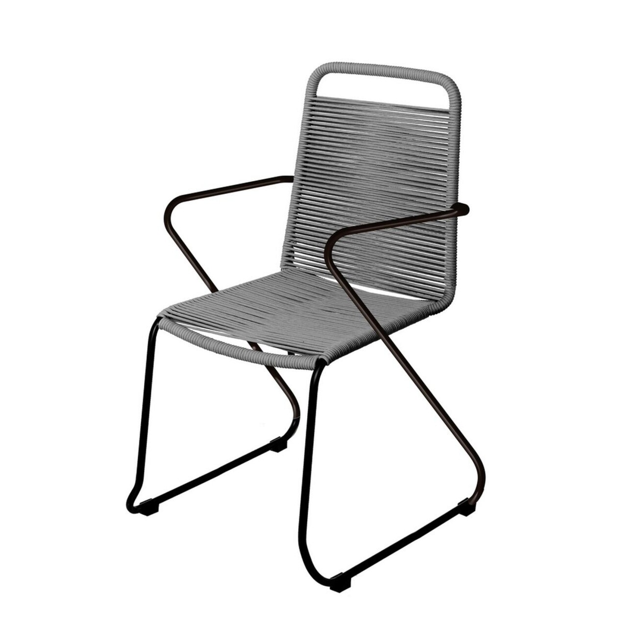 BigBuy Home Antea Kerti szék, 53 x 53 x 88 cm, acél/madzag, sötétszürke