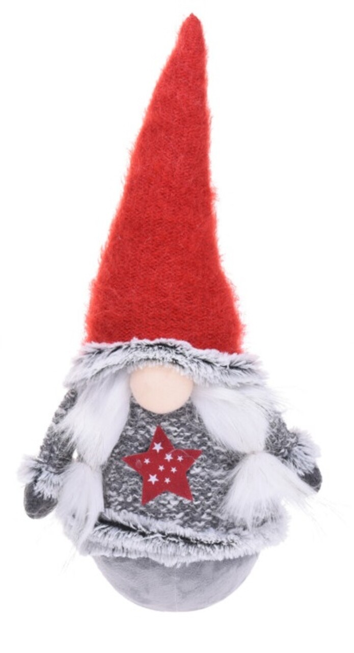 Girl Gnome w star Fénydekoráció, 17x13x43 cm, poliészter, színes