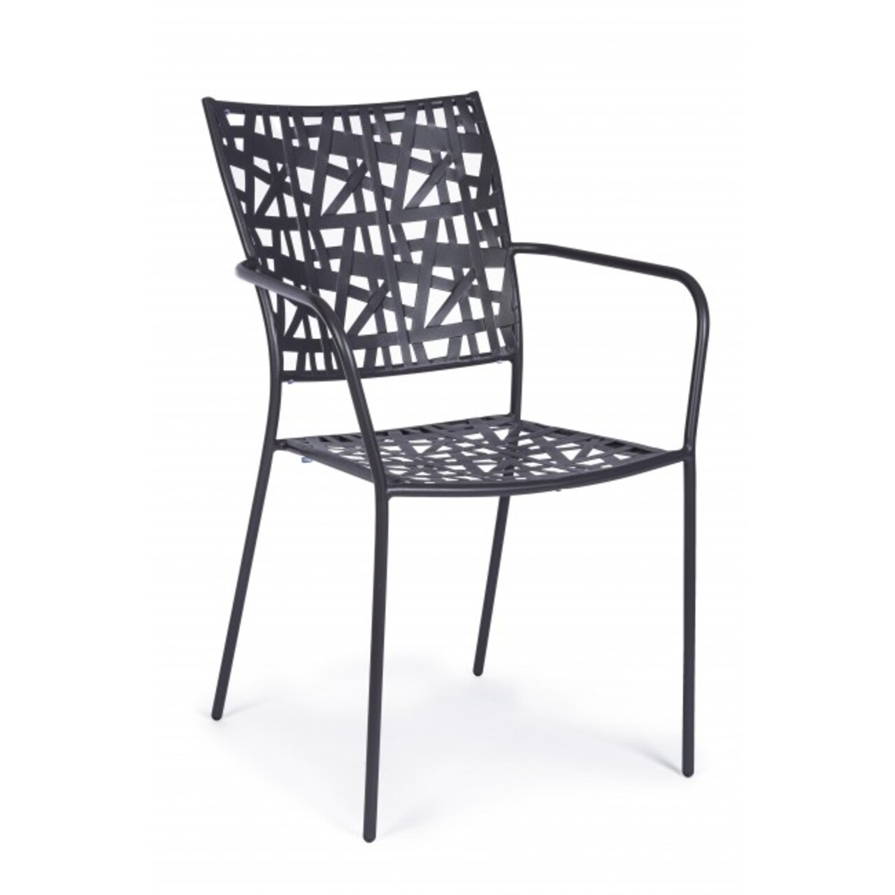Kelsie Kerti szék, Bizzotto, 54x55x89 cm, acél, szénszürke