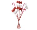 Candy Csúcsdísz, Decoris, 24x4x30 cm, műanyag, piros/fehér