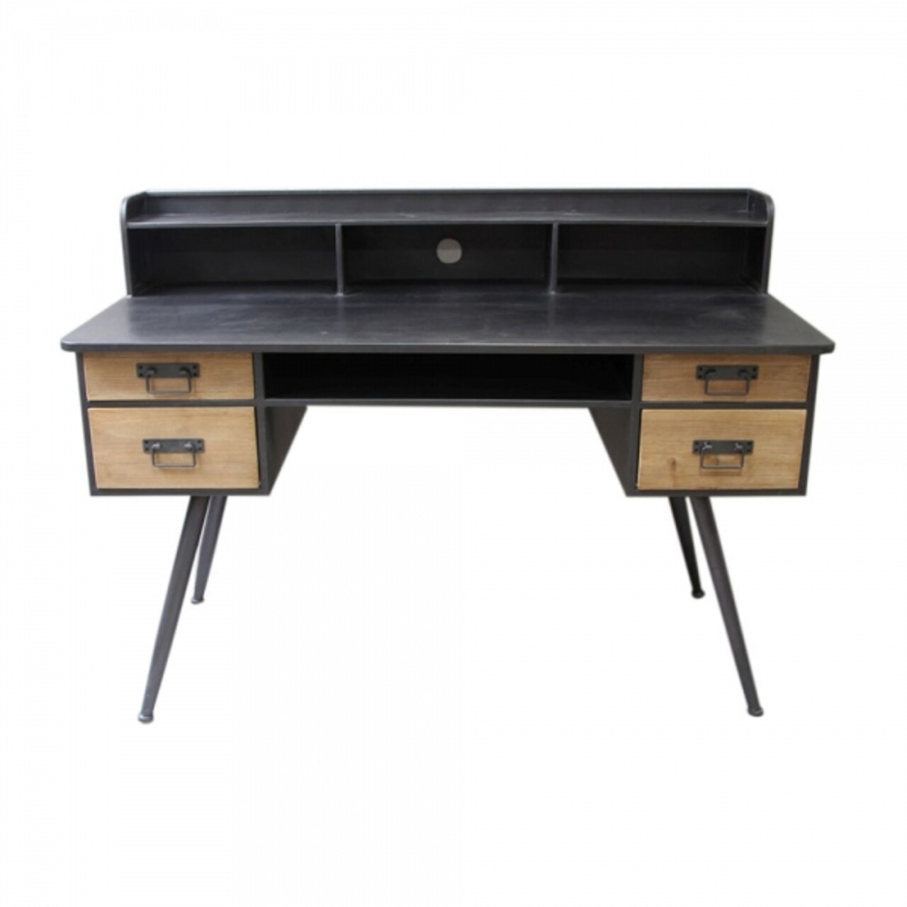 Dkd home decor íróasztal, 135 x 60 x 95 cm, fenyőfa/fém, barna/fekete