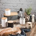 Tartály fedővel Tuvo, Ambition, 1,1 L, dolomit anyag/ fa, fekete