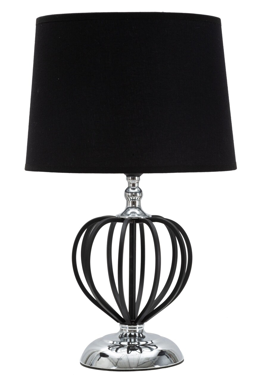 Darky Silver asztali lámpa, Mauro Ferretti, Ø28 x 44,5 cm, 1 x E27, 40W, vas / PVC / textil