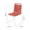 Antea Light Legs Kerti szék, 53 x 53 x 88 cm, acél/madzag, piros