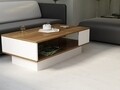 Kávézóasztal CARLOTA-1, Gauge Concept, 100x60x34 cm, mogyoró/fehér