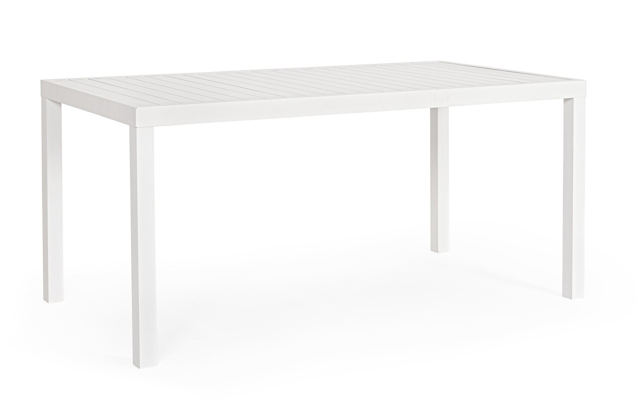Hilde kerti asztal, bizzotto, 150 x 80 x 75 cm, alumínium, fehér