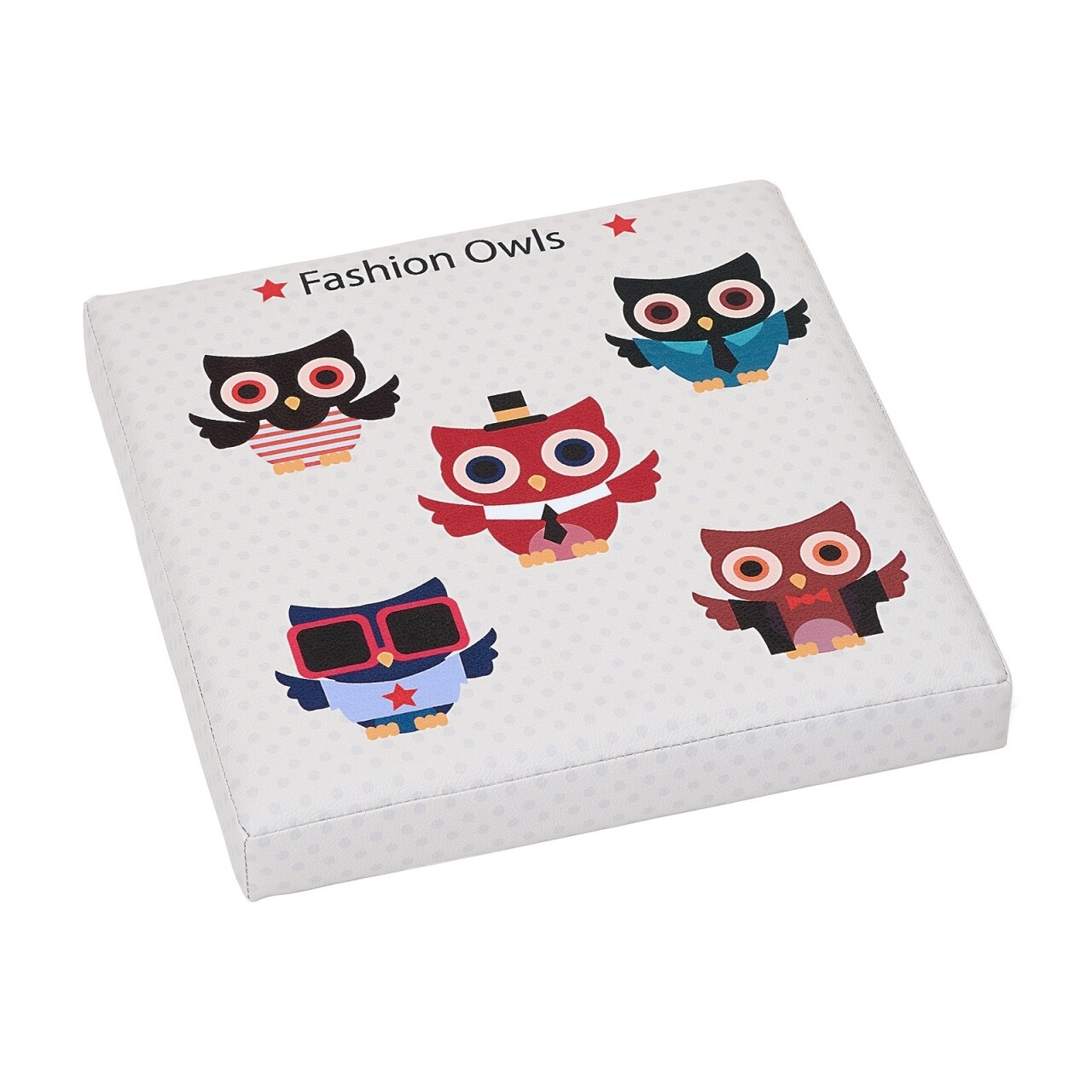 Taburet Pliabil Cu Spatiu De Depozitare Big Owls, Heinner Home, 37.5 X 38 X 38 Cm, PVC, Multicolor