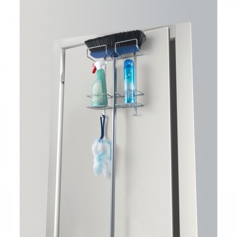 Függesztett támogatása Broomy tisztító tárgyak, METALTEX, 30x12x46 cm, fém / Polytherm bevonat, ezüst