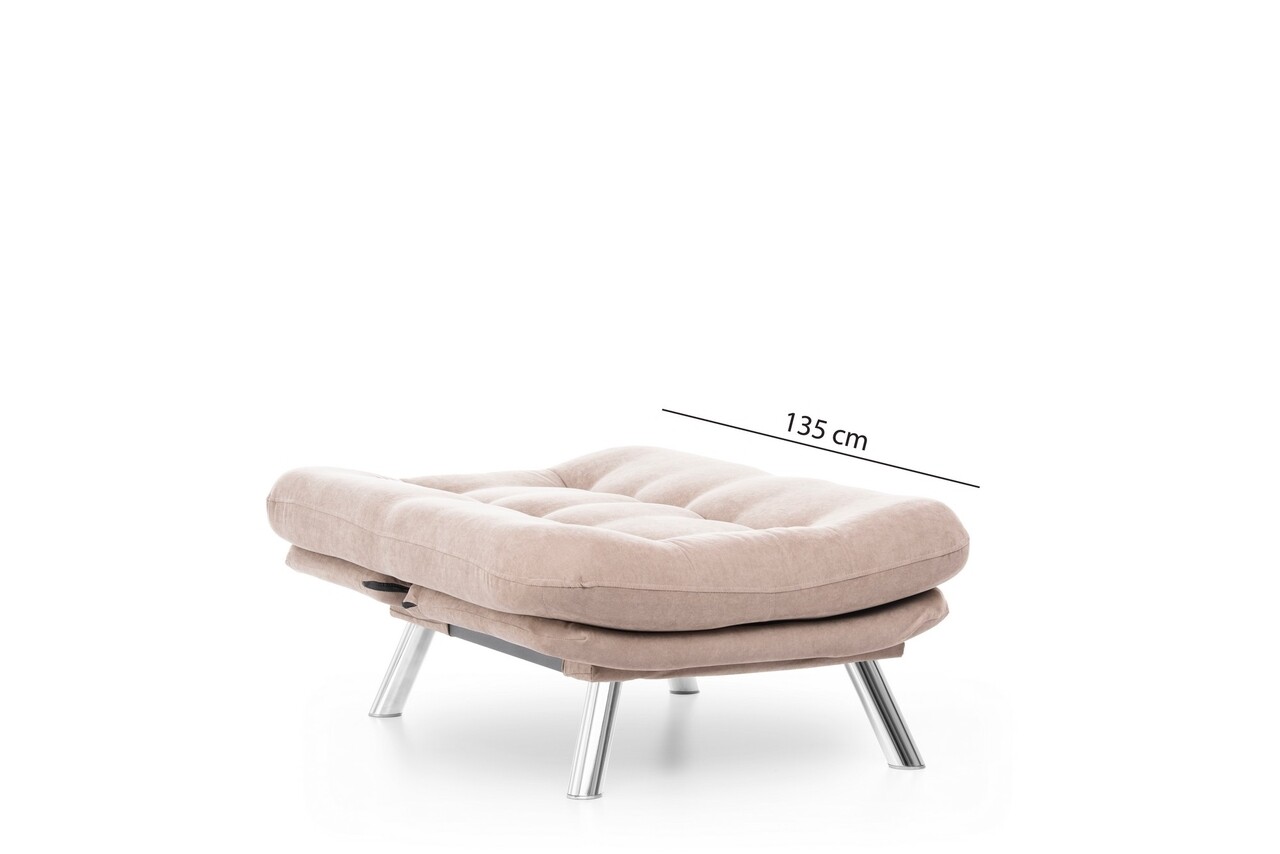 Misa Solo Kihúzható Fotel, Futon, 135x88 Cm, Fém, Bézs