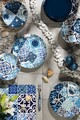 Evőeszközök 18 db Maiolica Blue, Excelsa, porcelán, kék
