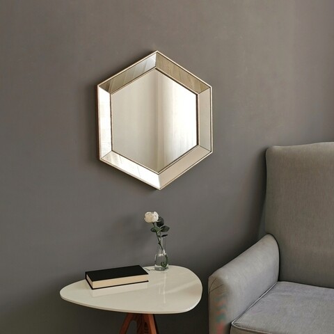 Oglinda decorativa A405, Neostill, 52 x 60 cm, argintiu