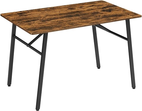 Vasagle Asztal, ipari stílusú, 120 x 75 x 75 cm, acél/forgácslap, barna