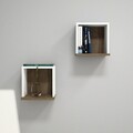 Sevima, Puqa Design 2 falipolc készlet, fehér / mogyoró