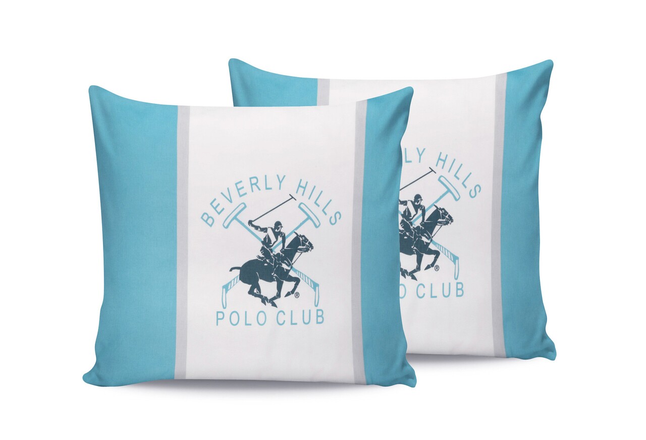 Beverly Hills Polo Club 2 db Párnahuzat 60x60 cm, 100% ranforce pamut, BHPC 032, türkiz