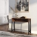 Konzol Industrial, Vasagle, 100 x 35 x 80 cm, vas/PAL, rusztikus barna