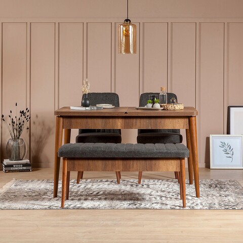 Vina 1053 - Anthracite Pad, Walnut, Vella, 110x40x51 cm