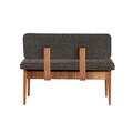 Bancheta cu spatar, Vina 1053-2, Vella, Anthracite, Walnut, 110x40x85 cm