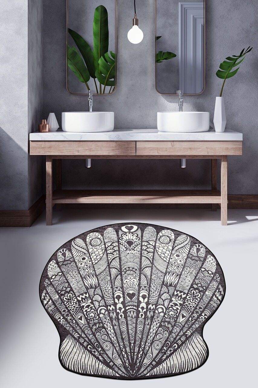 Maris Fürdőszobai szőnyeg, Chilai, Ø100 cm, fehér/fekete