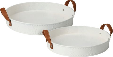 Stars 2 db Szervírozó tál, Ø32 cm/ Ø29.5 cm, cink, fehér