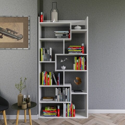 Kuttap Könyvszekrény, Kalune Design, 90x22x182 cm, fehér