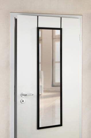 Függesztett tükör az ajtón, Weenko, Arcadia, 30 x 120 cm, üveg/műanyag, fekete