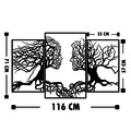 Fali dekoráció, Love Tree, Tanelorn, 116x71 cm, fém