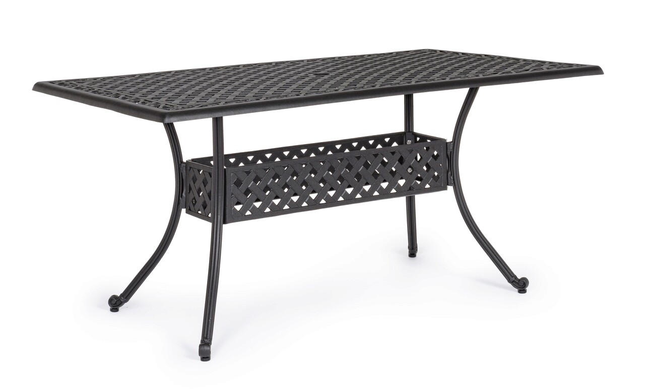 Ivrea Kerti asztal, Bizzotto, 160 x 90 x 73 cm, öntvény alumínium, szénszín