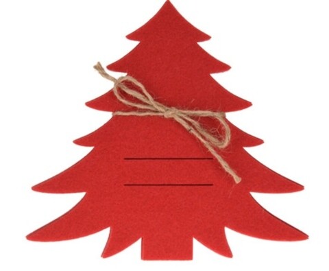 Tree 4 db Evőeszköztartó, 20x18.5x1.5 cm, nemez, piros