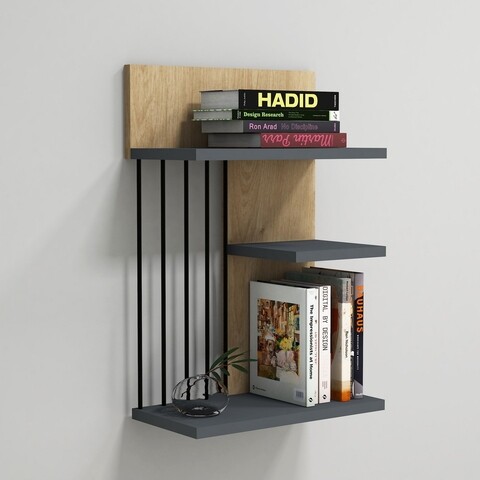 Nezma Fali polc, Puqa Design, 40x21,4x60 cm, zafir/antracit
