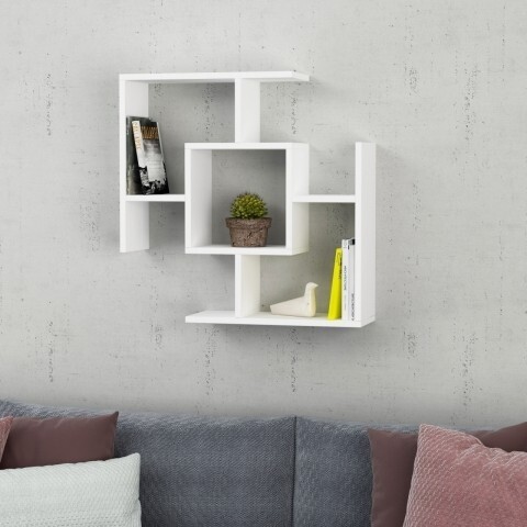Homitis Fali polc, Parantez - Fehér, 20x71x71 cm