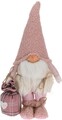 Gnome Dísz, 23x13x46 cm, plüss, rózsaszín
