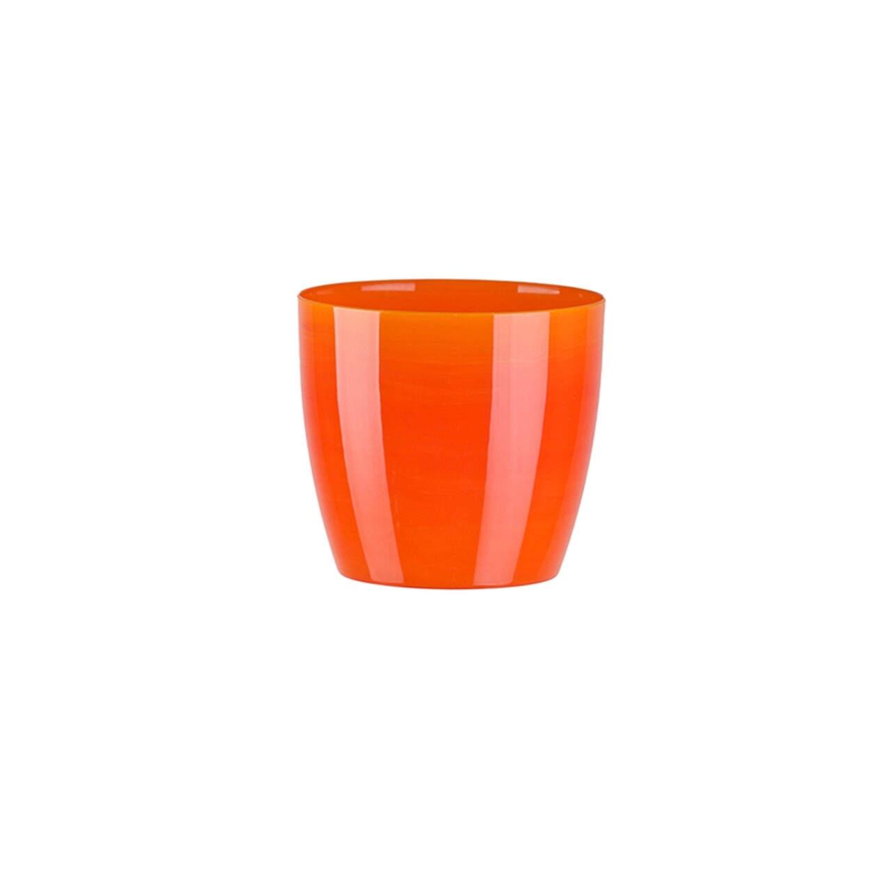 Ghiveci Aga Marmur 16 cm, plastic, portocaliu marmorat