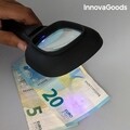 Lupa cu lumina LED ultravioleta 3X InnovaGoods, 20x9 cm