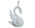 Gömb Swan, Decoris, 9x5x10 cm, műanyag, fehér