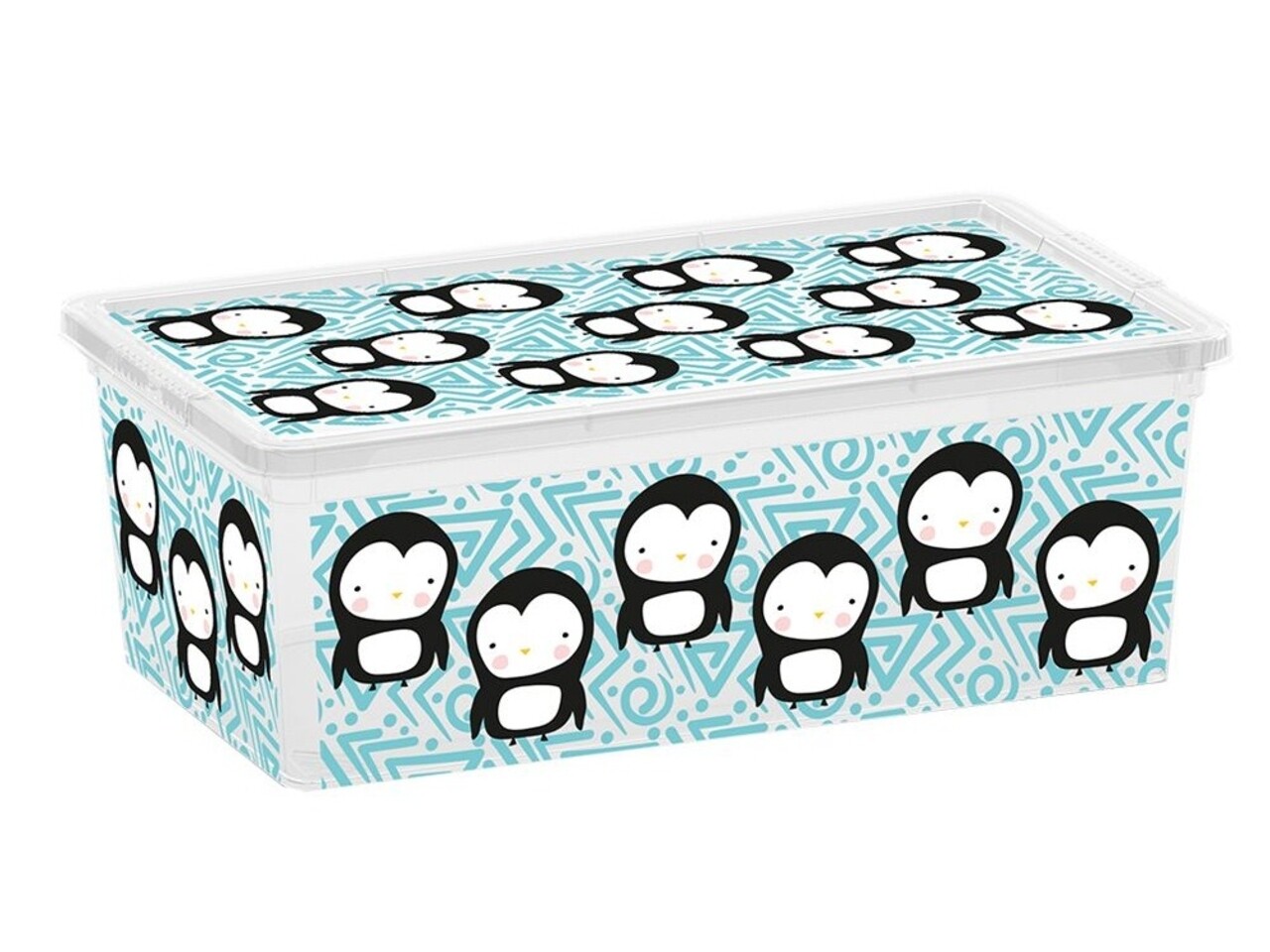 Tároló doboz fedéllel, KIS C-Box Cute Animals Penguin XS, 6 L, műanyag