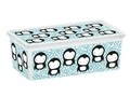 Tároló doboz fedéllel, KIS C-Box Cute Animals Penguin XS, 6 L, műanyag