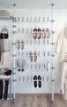 Kihúzható cipőtartó, Weenko, Herkules Pull-out Shelf, 48 pár, rozsdamentes acél / műanyag / polipropilén, szürke / fehér