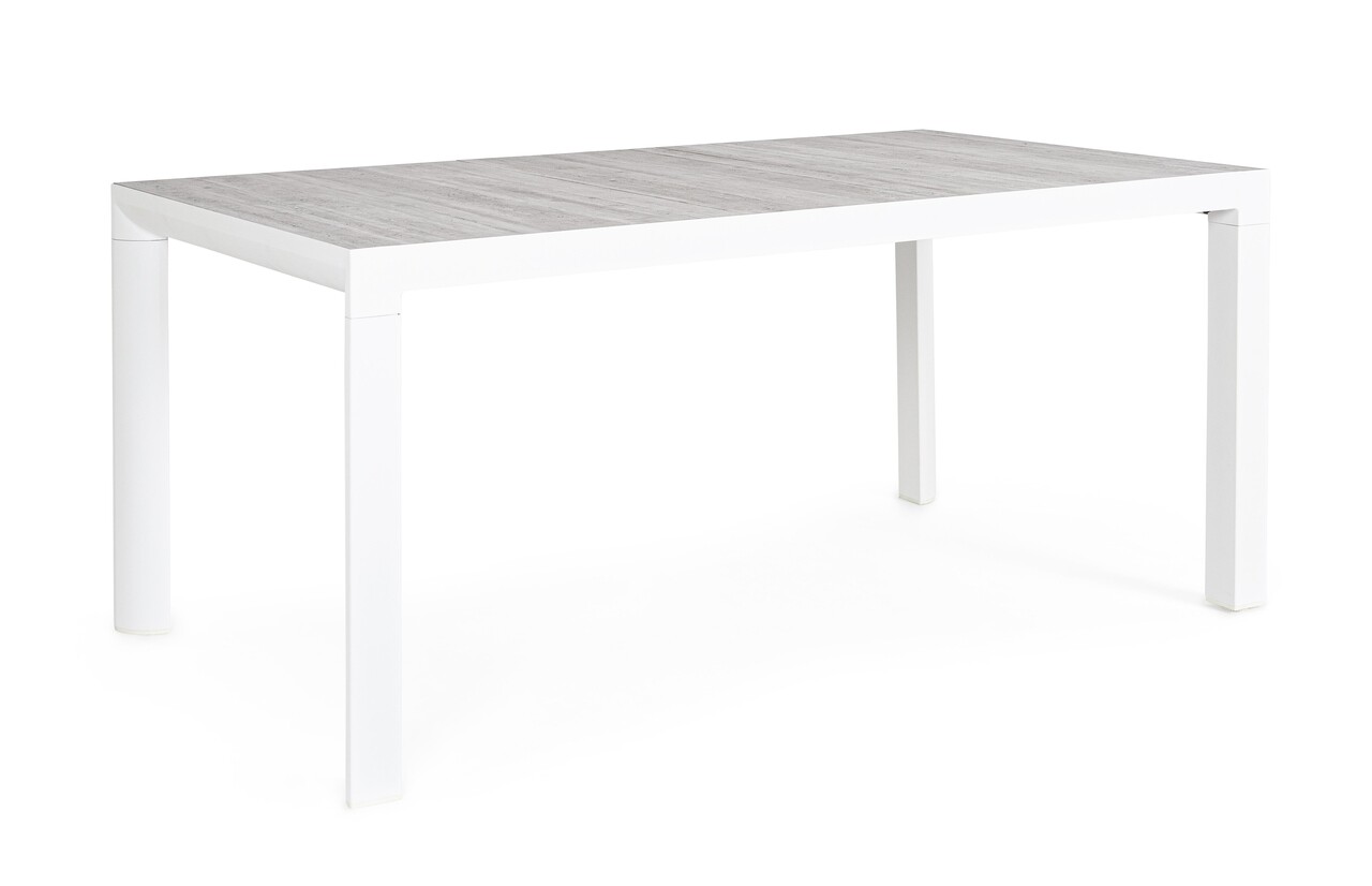 Mason kerti asztal, bizzotto, 160 x 90 x 74 cm, alumínium/kerámia, fehér