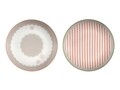 Tányérkészlet desszerthez 2 db, bazsarózsa, Brandani, Ø18 cm, porcelán